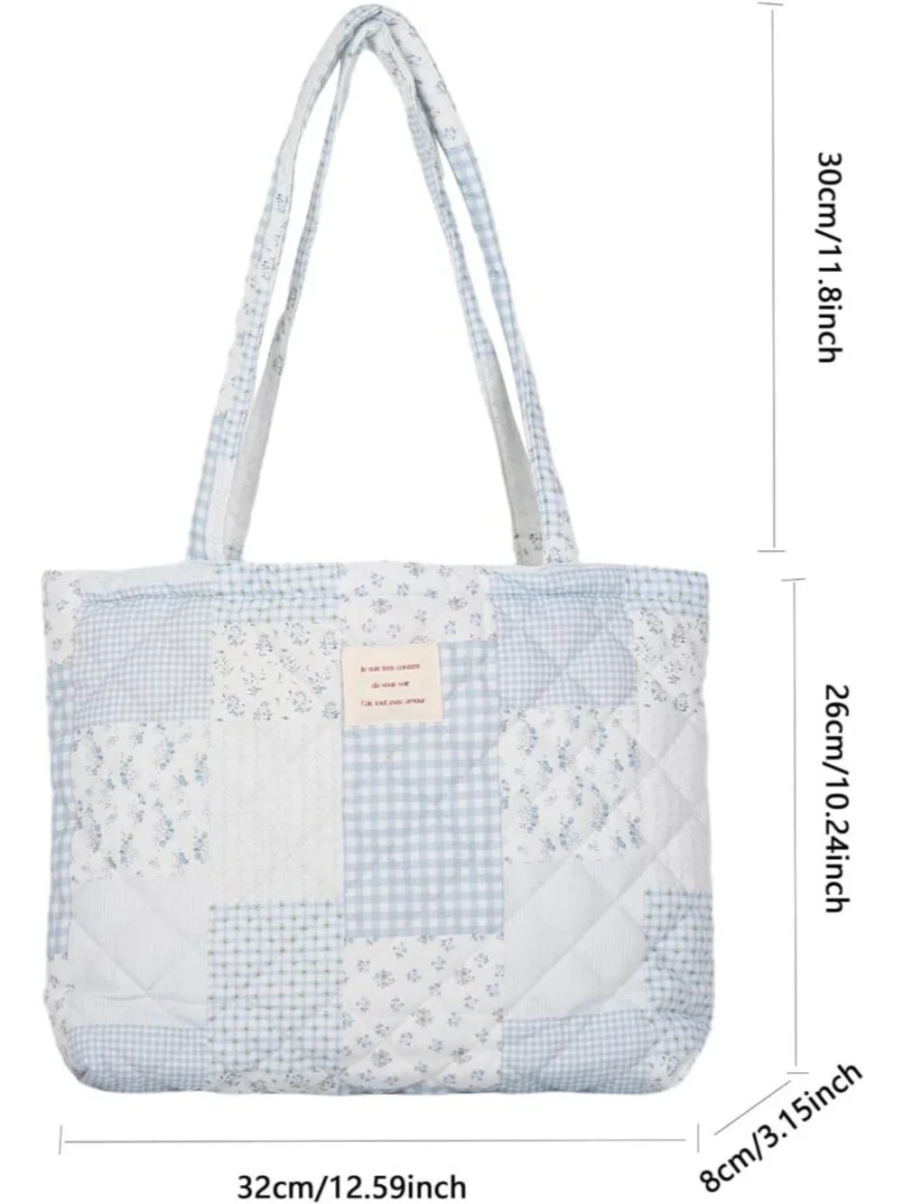 Floral Quilted Cotton Shoulder Bag for Women Daily Use Medium Size Handbag Large_4